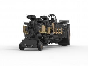 Pulling tractor with 5 engines V8 Version 4 Scale 1 to 25 Modelo de impresión 3D