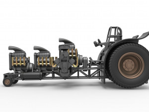 Pulling tractor with 5 engines V8 Version 4 Scale 1 to 25 Modelo de impresión 3D