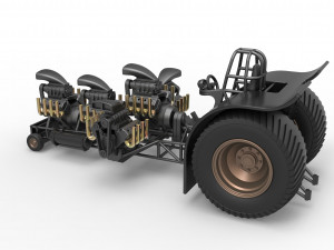 Pulling tractor with 5 engines V8 Version 4 Scale 1 to 25 Modelo de impresión 3D