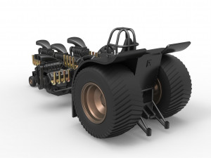 Pulling tractor with 5 engines V8 Version 4 Scale 1 to 25 Modelo de impresión 3D