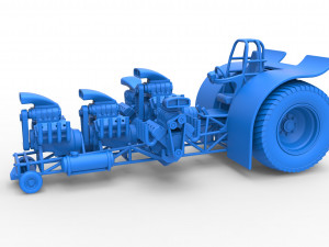 Pulling tractor with 5 engines V8 Version 4 Scale 1 to 25 Modelo de impresión 3D