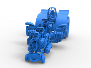 Pulling tractor with 5 engines V8 Version 4 Scale 1 to 25 Modelo de impresión 3D