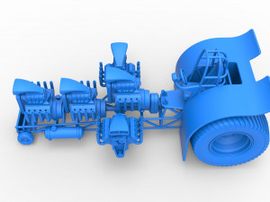 Pulling tractor with 5 engines V8 Version 4 Scale 1 to 25 Modelo de impresión 3D