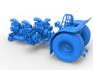 Pulling tractor with 5 engines V8 Version 4 Scale 1 to 25 Modelo de impresión 3D