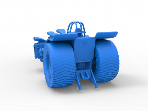 Pulling tractor with 5 engines V8 Version 4 Scale 1 to 25 Modelo de impresión 3D