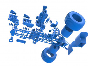 Pulling tractor with 5 engines V8 Version 4 Scale 1 to 25 Modelo de impresión 3D