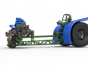 Pulling tractor with 3 engines V8 Version 6 Scale 1 to 25 Modelo de impresión 3D
