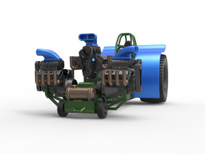 Pulling tractor with 3 engines V8 Version 6 Scale 1 to 25 Modelo de impresión 3D