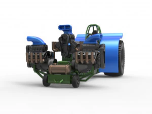 Tractor de tracci&oacute;n con 3 motores V8 Versi&oacute;n 6 Escala 1 a 25 Modelo de impresión 3D