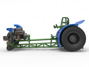 Pulling tractor with 3 engines V8 Version 6 Scale 1 to 25 Modelo de impresión 3D