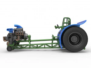Tractor de tracci&oacute;n con 3 motores V8 Versi&oacute;n 6 Escala 1 a 25 Modelo de impresión 3D