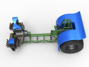 Pulling tractor with 3 engines V8 Version 6 Scale 1 to 25 Modelo de impresión 3D