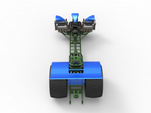 Pulling tractor with 3 engines V8 Version 6 Scale 1 to 25 Modelo de impresión 3D
