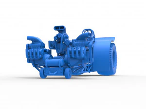 Tractor de tracci&oacute;n con 3 motores V8 Versi&oacute;n 6 Escala 1 a 25 Modelo de impresión 3D