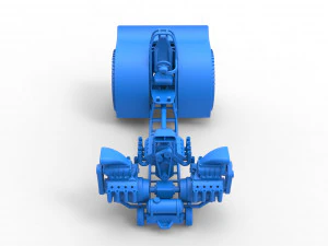 Tractor de tracci&oacute;n con 3 motores V8 Versi&oacute;n 6 Escala 1 a 25 Modelo de impresión 3D