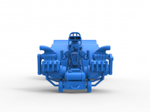 Pulling tractor with 3 engines V8 Version 6 Scale 1 to 25 Modelo de impresión 3D