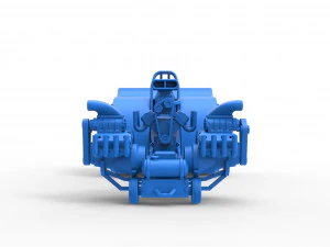 Tractor de tracci&oacute;n con 3 motores V8 Versi&oacute;n 6 Escala 1 a 25 Modelo de impresión 3D