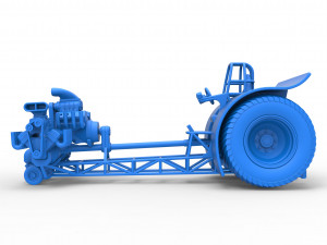 Pulling tractor with 3 engines V8 Version 6 Scale 1 to 25 Modelo de impresión 3D