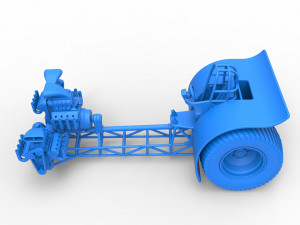 Pulling tractor with 3 engines V8 Version 6 Scale 1 to 25 Modelo de impresión 3D