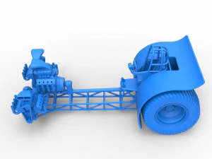 Tractor de tracci&oacute;n con 3 motores V8 Versi&oacute;n 6 Escala 1 a 25 Modelo de impresión 3D