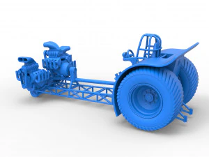 Tractor de tracci&oacute;n con 3 motores V8 Versi&oacute;n 6 Escala 1 a 25 Modelo de impresión 3D