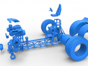 Pulling tractor with 3 engines V8 Version 6 Scale 1 to 25 Modelo de impresión 3D