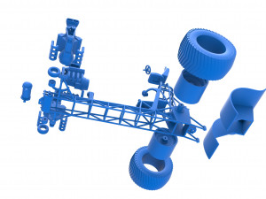 Pulling tractor with 3 engines V8 Version 6 Scale 1 to 25 Modelo de impresión 3D