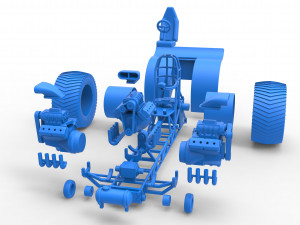Pulling tractor with 3 engines V8 Version 6 Scale 1 to 25 Modelo de impresión 3D