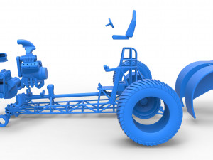Pulling tractor with 3 engines V8 Version 6 Scale 1 to 25 Modelo de impresión 3D