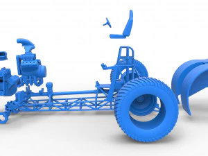 Tractor de tracci&oacute;n con 3 motores V8 Versi&oacute;n 6 Escala 1 a 25 Modelo de impresión 3D