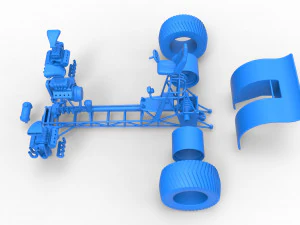 Tractor de tracci&oacute;n con 3 motores V8 Versi&oacute;n 6 Escala 1 a 25 Modelo de impresión 3D