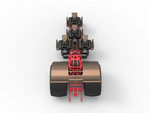 Tractor de tracci&oacute;n con 4 motores V8 Versi&oacute;n 5 Escala 1 a 25 Modelo de impresión 3D