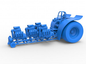 Pulling tractor with 4 engines V8 Version 5 Scale 1 to 25 Modelo de impresión 3D