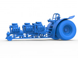 Tractor de tracci&oacute;n con 4 motores V8 Versi&oacute;n 5 Escala 1 a 25 Modelo de impresión 3D