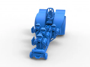 Tractor de tracci&oacute;n con 4 motores V8 Versi&oacute;n 5 Escala 1 a 25 Modelo de impresión 3D