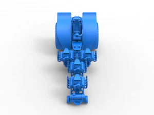Tractor de tracci&oacute;n con 4 motores V8 Versi&oacute;n 5 Escala 1 a 25 Modelo de impresión 3D