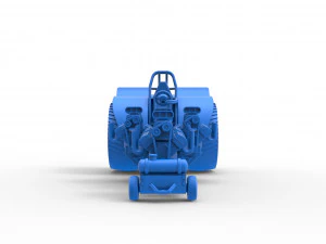 Tractor de tracci&oacute;n con 4 motores V8 Versi&oacute;n 5 Escala 1 a 25 Modelo de impresión 3D