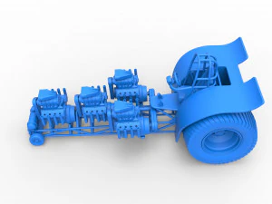 Tractor de tracci&oacute;n con 4 motores V8 Versi&oacute;n 5 Escala 1 a 25 Modelo de impresión 3D