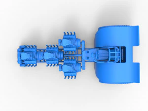 Tractor de tracci&oacute;n con 4 motores V8 Versi&oacute;n 5 Escala 1 a 25 Modelo de impresión 3D