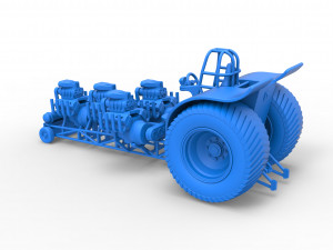 Pulling tractor with 4 engines V8 Version 5 Scale 1 to 25 Modelo de impresión 3D
