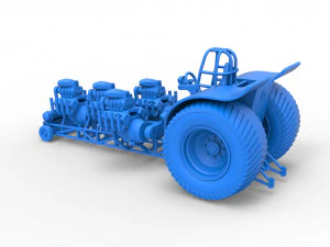 Tractor de tracci&oacute;n con 4 motores V8 Versi&oacute;n 5 Escala 1 a 25 Modelo de impresión 3D