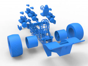 Tractor de tracci&oacute;n con 4 motores V8 Versi&oacute;n 5 Escala 1 a 25 Modelo de impresión 3D