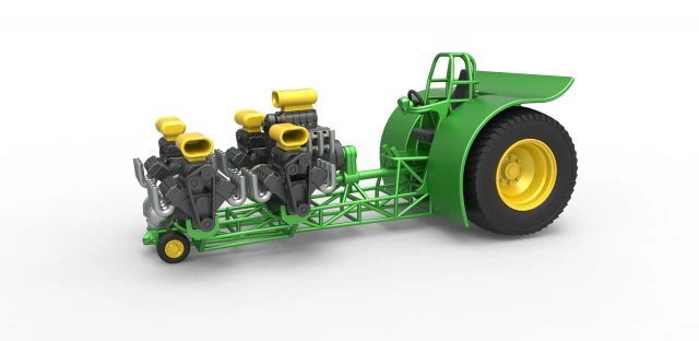 Pulling tractor with 5 engines V8 Version 5 Scale 1 to 25 3D Print Model .c4d .max .obj .3ds .fbx .stl .blend 