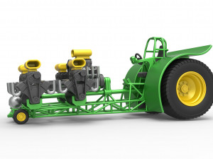 Pulling tractor with 5 engines V8 Version 5 Scale 1 to 25 Modelo de impresión 3D