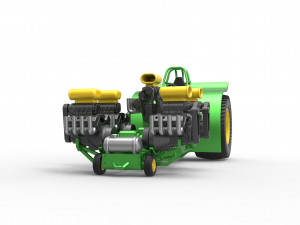 Pulling tractor with 5 engines V8 Version 5 Scale 1 to 25 Modelo de impresión 3D