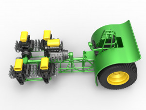 Pulling tractor with 5 engines V8 Version 5 Scale 1 to 25 Modelo de impresión 3D
