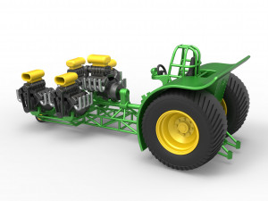 Pulling tractor with 5 engines V8 Version 5 Scale 1 to 25 Modelo de impresión 3D