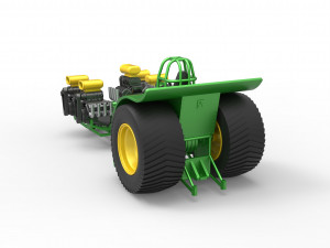 Pulling tractor with 5 engines V8 Version 5 Scale 1 to 25 Modelo de impresión 3D