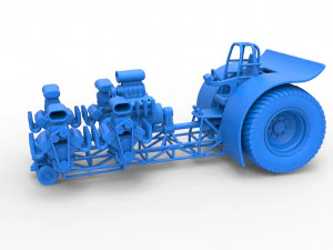 Pulling tractor with 5 engines V8 Version 5 Scale 1 to 25 3D Print Model