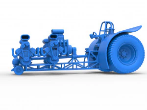 Pulling tractor with 5 engines V8 Version 5 Scale 1 to 25 3D Print Model